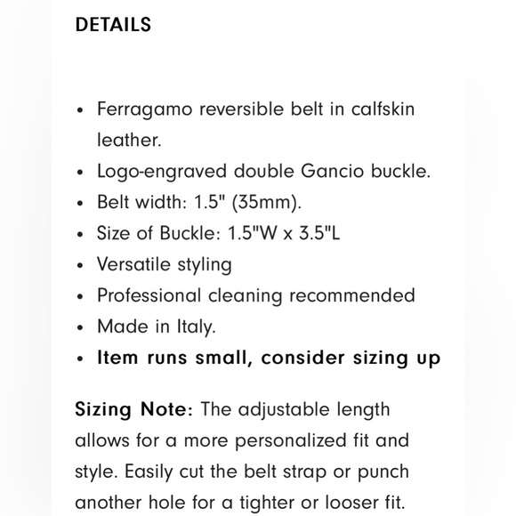 Men’s Ferragamo Reversible & Adjustable Leather Belt - Picture 3 of 6